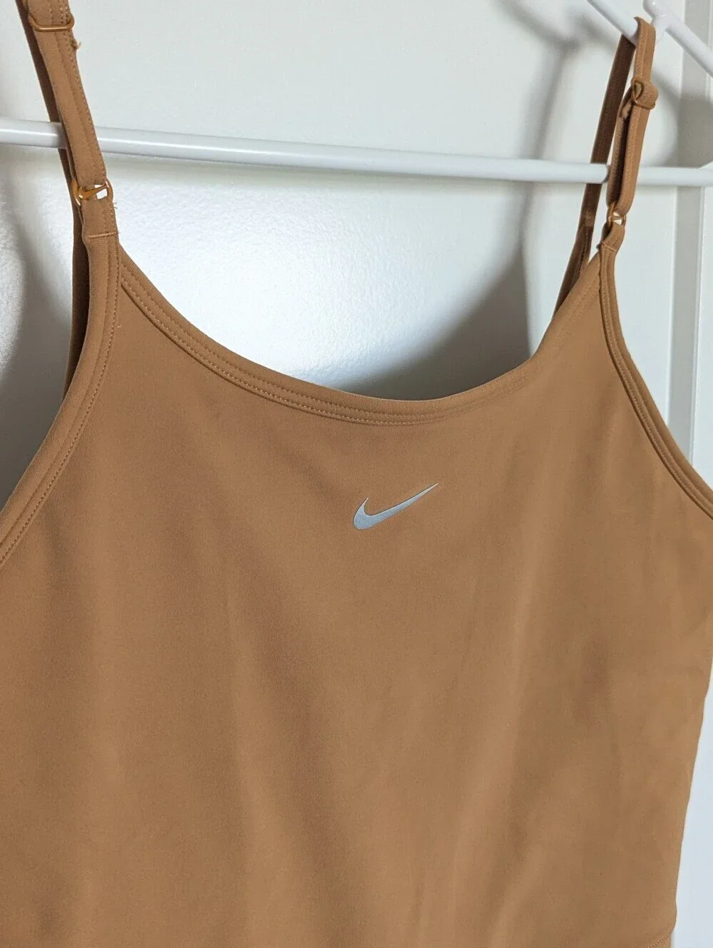 Nike One Dri-Fit One Piece Romper - Flax Tan - Dance Gymnastics Unitard sz XL